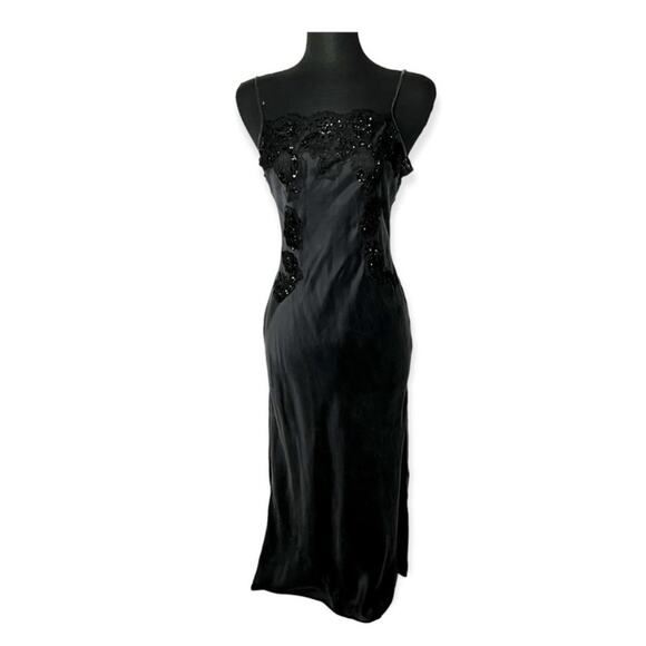 Victoria's Secret Black Maxi Lingerie Slip Dress Size Small - Picture 1 of 12